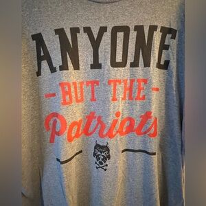 Cleveland Browns Anyone But The Patriots T Shirt 4XL Gray & Orange Dog W/Bone